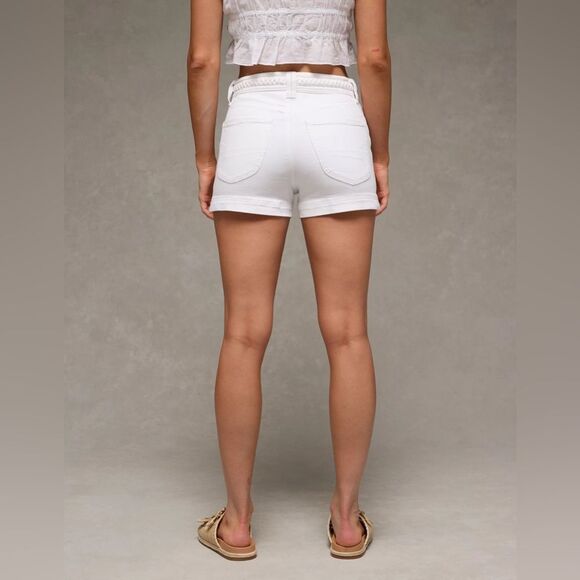 NWT AE 22 Stretchy Western Denim Mom Distressed and Destroyed Shorts - Picture 1 of 12